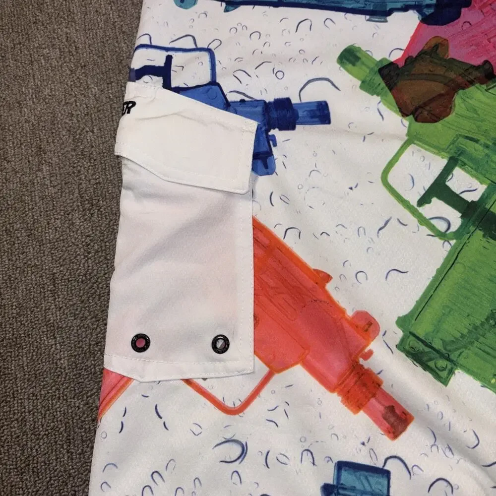 Ultra-Rare Vintage Quiksilver Water Gun Boardshorts Size 38 Abstract Colorful